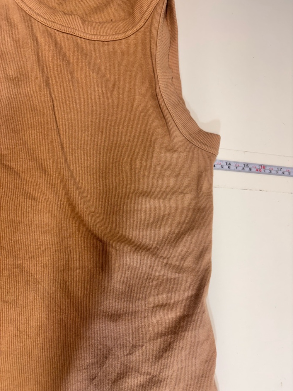 Tahari Women's Ribbed Tank Top - Tan size Medium - Picture 2 of 3